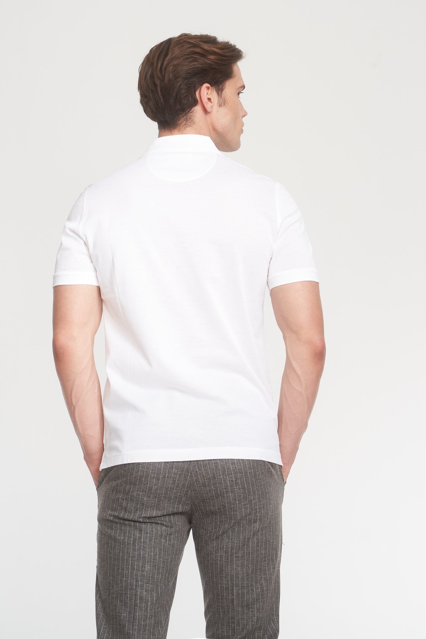 White Mercerized Cotton Polo T-Shirt